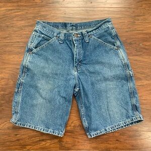 Lee denim carpenter shorts men's 32x11 blue dad Jean Work Casual